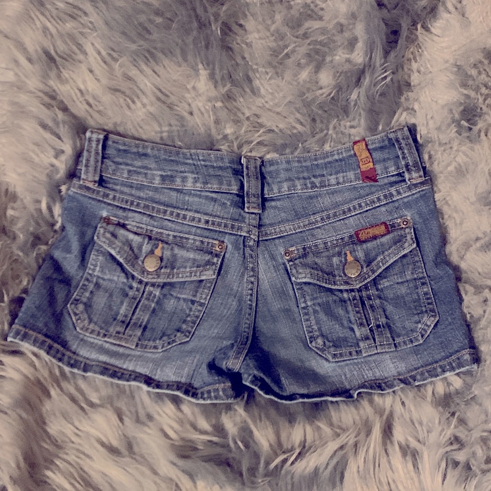 Jean Shorts Button Pockets